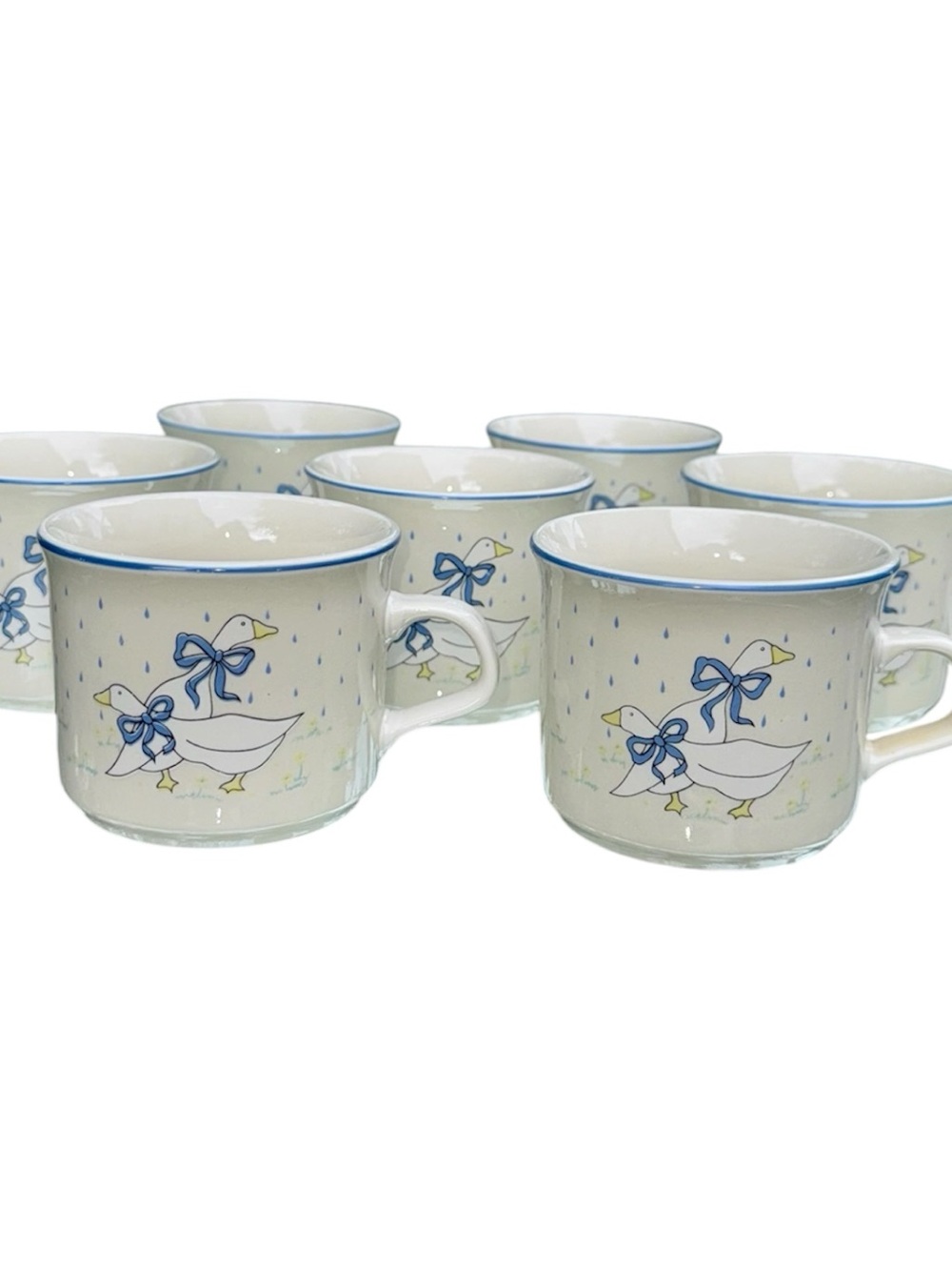 Blue & White Duck Ceramic Mug (Set of 6)